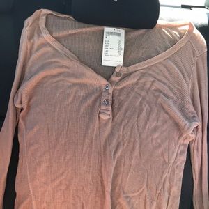 Cream/tan pink long sleeve shirt TAG STILL ON
